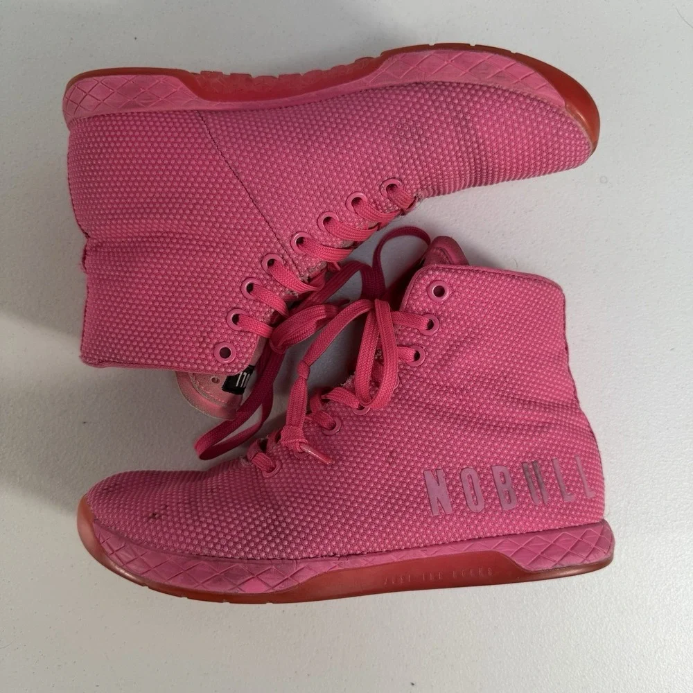 NOBULL No‎ Bull Women 8 High Top Sneaker Trainer Pink SuperFabric Training Shoes - Picture 3 of 13